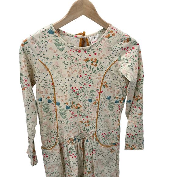 Hanna Andersson Floral Long Sleeve Cotton Princess Seam Dress // 150 or US 12 - Picture 2 of 11